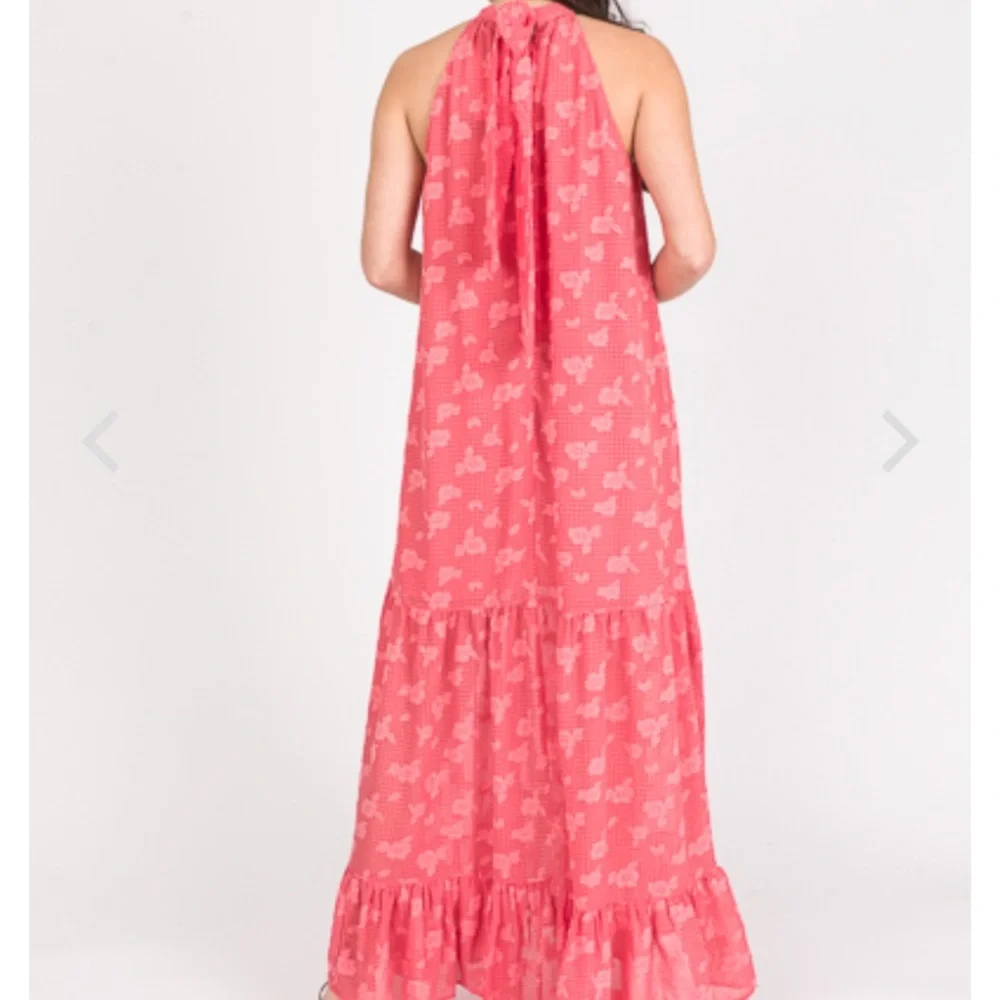 Blue door boutique halter coral maxi dress size medium - Picture 4 of 10